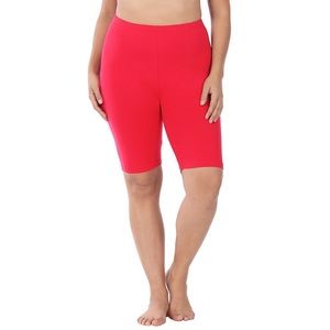 Premium Cotton Red Biker Bike Shorts Plus Size 1X